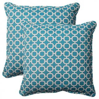 Pillow Perfect Set of 2 Outdoor 18.5" Throw Pillows    Hockley Teal   7528221