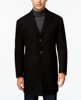 Calvin Klein X Fit Black Melange Extra Slim Fit Overcoat   Coats