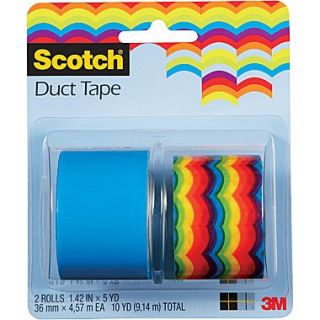 Scotch Brand Duct Tape, Roy G Biv/ Sea Blue, 2/Pack, 1.42x 5 Yards