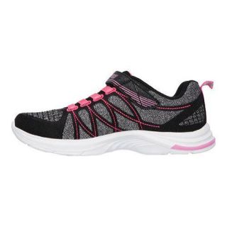 Girls Skechers Swift Kicks Sneaker Black/Neon Pink   17517592