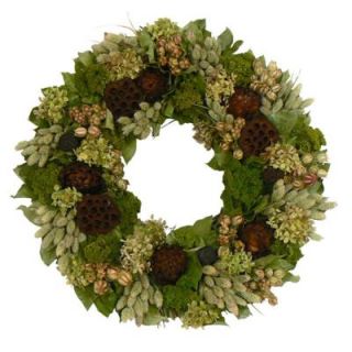 The Christmas Tree Company Lotus Lagoon 22 in. Dried Floral Wreath DISCONTINUED PP9224630CTC