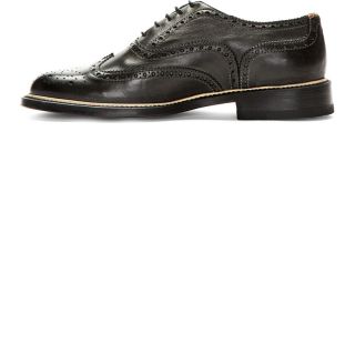 PS by Paul Smith Black Leather Knight Quarter Brogues