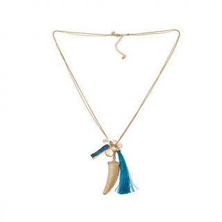 Melissa Gorga Double Strand Charm and Tassel 24" Necklace   7978199