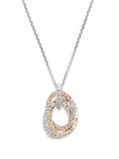 Diamond Triple Oval Pendant Necklace by KC Designs
