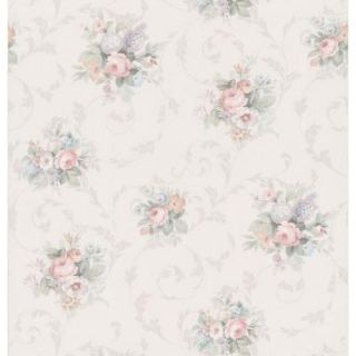 Brewster 56 sq. ft. Floral Scroll Wallpaper 137 37120