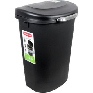 Rubbermaid 13 Gallon Premium Touch Top Waste Bin, Black
