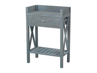 Sterling Industries 137 009 Biscayne Single Drawer Side Table w/ Bottom Shelf In Beachcomber Blue