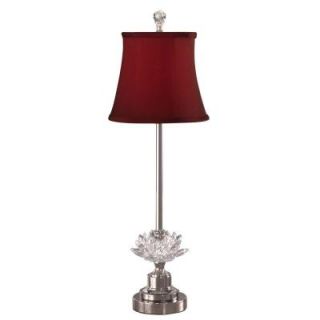 Dale Tiffany 28 in. Susannah Polished Nickel Buffet Lamp with Crystal Shade GB11259
