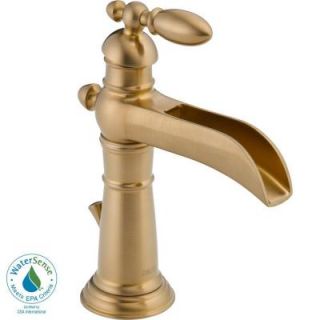 Delta Victorian Single Hole Single Handle Open Channel Spout Bathroom Faucet in Champagne Bronze 554LF CZ