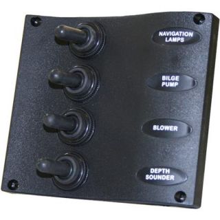 SeaSense 4 Gang Toggle Switch Panel, Wave Design