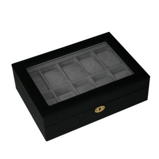 Black Leatherette Watch Collection Box