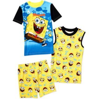 Nickelodeon   Boys' SpongeBob SquarePants Tank, Tee and Pants Pajama Set