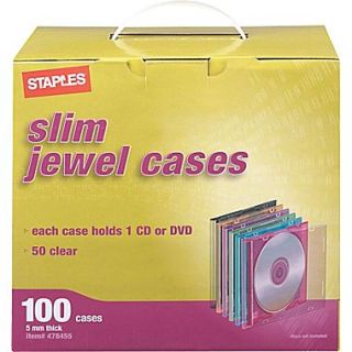 5mm Slim Jewel Cases, 100/Pack