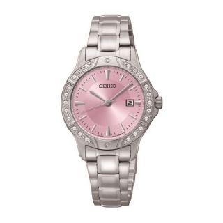 Seiko Womens SUR877 Stainless Steel and Swarovski Crystal Watch