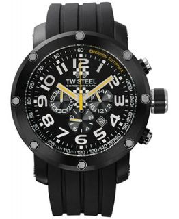 TW Steel Unisex Chronograph Grandeur Tech Black Silicone Strap Watch