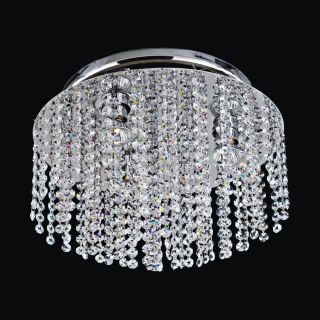Glow Lighting Crystal Style Rain 11.5 in W Silver Pearl Crystal Style Semi Flush Mount Light
