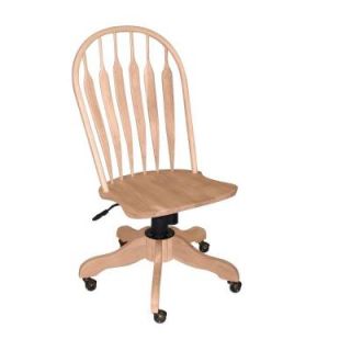 International Concepts Unfinished Steambent Windsor Office Chair KCB 1 TOP 1206