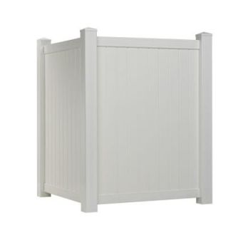 Outdoor Essentials 4 ft. H x 3.5 ft. W White Vinyl Privacy Corner Accent Fence Panel Kit 175848
