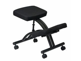 OFFICE STAR KCM1420 Ergonomic Knee Chair, Fabric, Black