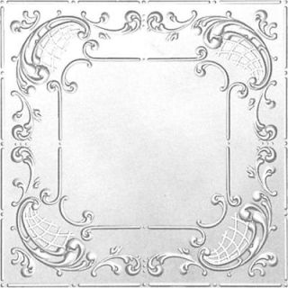 Shanko 2 ft. x 4 ft. Nail up/Direct Application Tin Ceiling Tile in Brite Chrome (24 sq. ft. / case) CH515 4 c