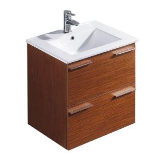 Vigo Opehelia 24.25 in. Vanity in Wenge with Porcelain Vanity Top in White VG09036118K1