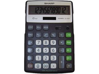 Sharp ELR297BBK EL R297BBK Recycled Series Calculator w/Kick stand, 12 Digit, LCD, Black