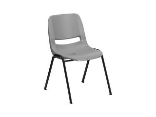 Flash Furniture HERCULES Series 880 lb. Capacity Gray Ergonomic Shell Stack Chair [RUT EO1 GY GG]