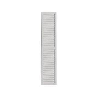 Fypon 66 in. x 18 in. x 1 in. Polyurethane Louvered Shutters with Center Rail Pair LVSH18X66FNCR