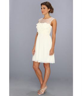 donna morgan white dress with dye cuts vanilla bean
