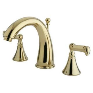 Kingston Brass KS5972FL Two Handle 8 inch to 16 inch Widespread Lavatory Faucet with Brass Pop up
