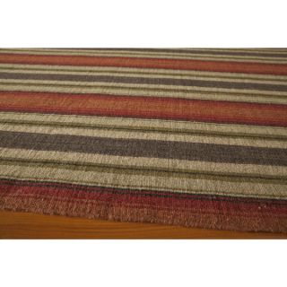 Danville Varigated Stripe Reversible Flat Weave Wool Dhurry Area Rug