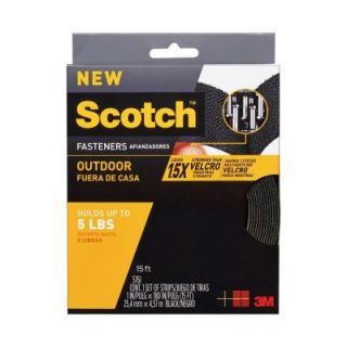 Scotch 1 in. x 15 ft. Black Outdoor Fasteners (1 Set of Strips) RF5761