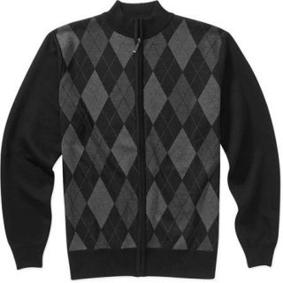 Men's Argyle jacquard Full Zip Sweater