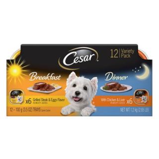 CESAR SUNRISE Breakfast and Dinner Mealtime Variety Pack Dog Food Trays 3.5 oz. (12 Count)