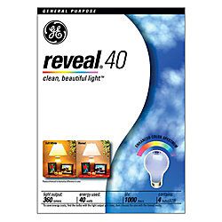 GE Reveal Bulbs 40 Watts Pack Of 4