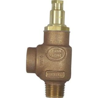 Cash Acme 1/2 in. Brass Male Inlet x 1/2 in. Female Outlet FWC Adjustable Pressure Relief Valve 09563 0125