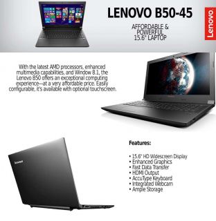 Lenovo B50 45 15.6 Notebook   AMD E1 6010 1.35GHz (Scratch & Dent)