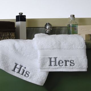 Authentic Hotel Personalized His and Hers Turkish Cotton Hand Towels