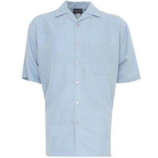 Dunbrooke Short Sleeve Button Down Men's Casual Shirt   Large Blue  