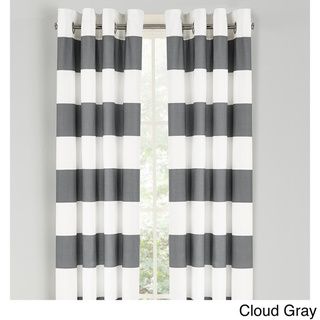 Cloud Gray Nautica Cabana Stripe Grommet Top Curtain Panel Pair