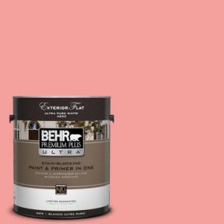 BEHR Premium Plus Ultra 1 gal. #150B 4 Pink Eraser Flat Exterior Paint 485401