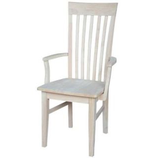 International Concepts Tall Mission Chair with Arm in Unfinished C 465A