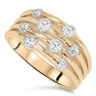 1ct Yellow Gold Real Diamond 14K Right Hand Ring