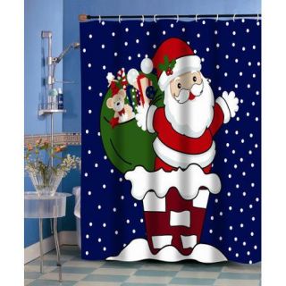 Carnation Home Fashions Up on the Rooftop Holiday Shower Curtain
