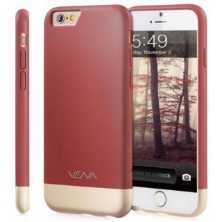 iPhone 6 Plus Case   Vena [iSlide] Dock Friendly Slim Fit Hard Case for Apple iPhone 6 (5.5)   Marsala/Champagne Gold
