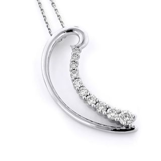 Luxurman 14k Gold 1ct TDW Journey Diamond Pendant Necklace   16186606