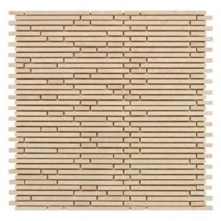 Jeffrey Court Egyptian Forest Mini Pencil 12 in. x 12 in. x 8 mm Marble Mosaic Wall Tile 99130