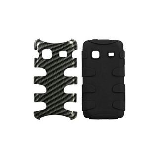 Insten Fishbone Phone Protector Case For Samsung M820 Galaxy Prevail, Racing Fiber Silver/Black
