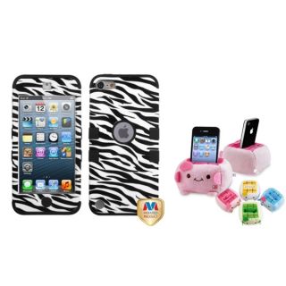 INSTEN Zebra TUFF iPod Case Cover/ Plush Holder for Apple iPod Touch 5