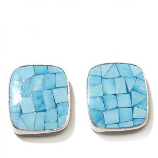 Jay King Turquoise Mosaic Sterling Silver Earrings   7808558